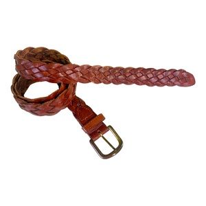 Full Grain Cowhide Braided Belt Brass Buckle size 38 Made in Argentina